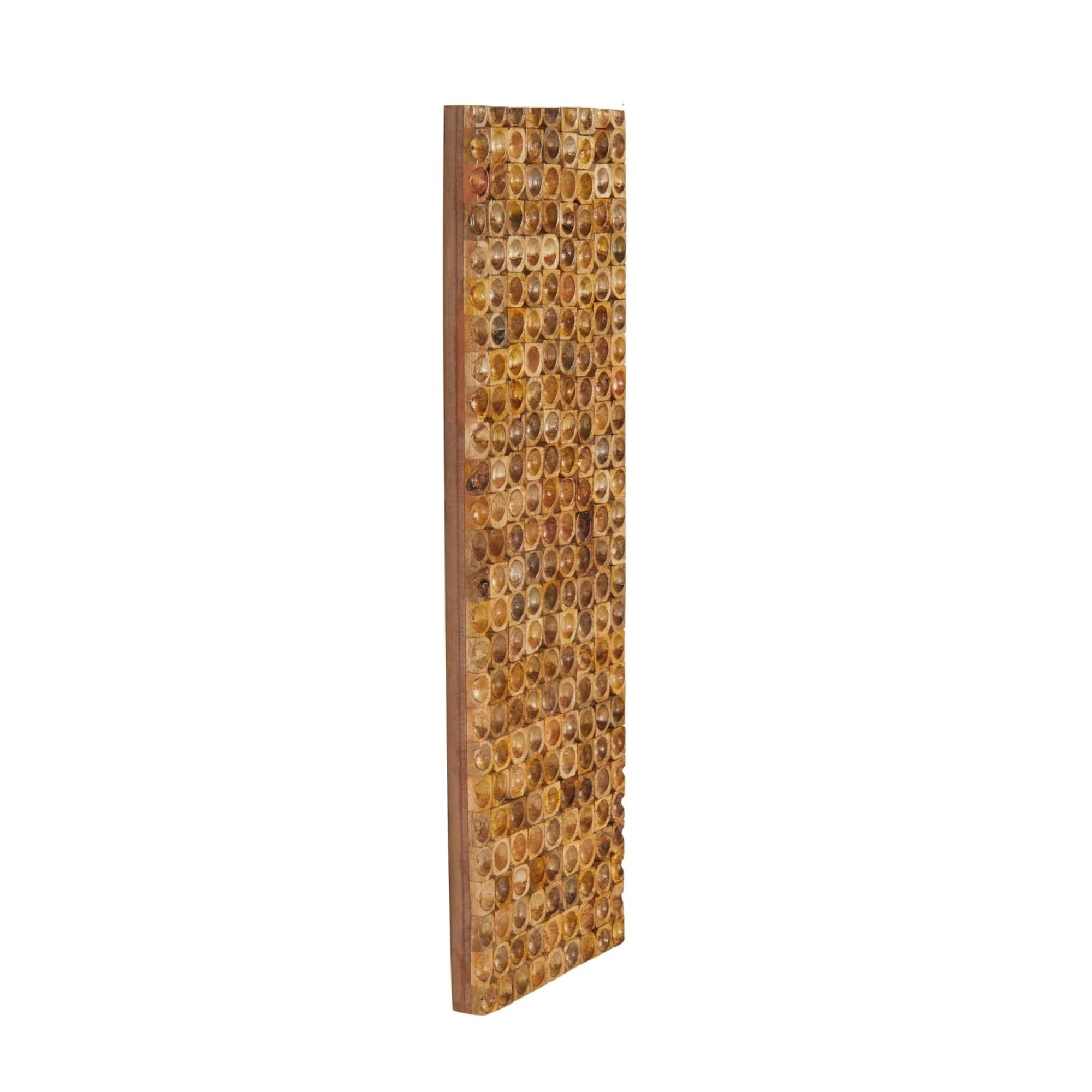 12" x 36" Brown Mango Wood Stacked Tree Trunks Wall Décor